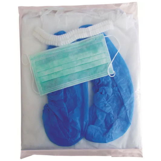 PACHET PENTRU VIZITATORI (capison,halat,masca,husa protectie incaltaminte)